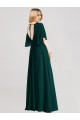 Tie Back Ever Green A-Line Round Neck Long Bridesmaid Dress Hobart