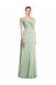 Sage Trumpet Off the Shoulder Long Bridesmaid Dress Hobart