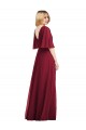 Smoke Green Trumpet V-Neck Long Bridesmaid Dress Hobart