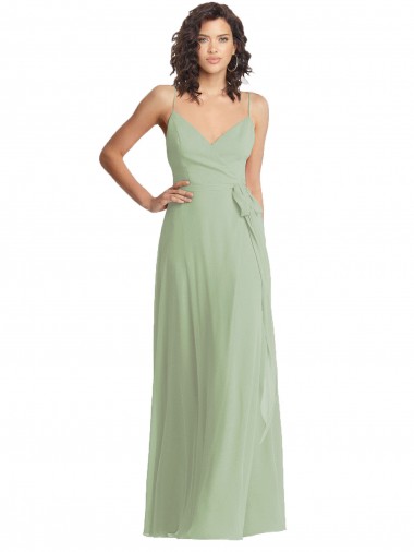 Smoke Green Trumpet V-Neck Long Formal Evening Gown / Bridesmaid Dress Hobart