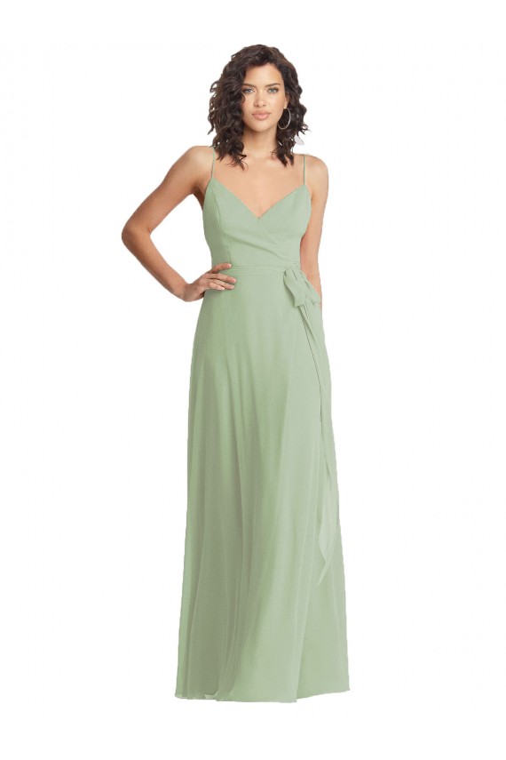Smoke Green Trumpet V-Neck Long Formal Evening Gown / Bridesmaid Dress Hobart