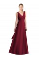 V-Back Burgundy A-Line V-Neck Long Floor Length Bridesmaid Dress Hobart
