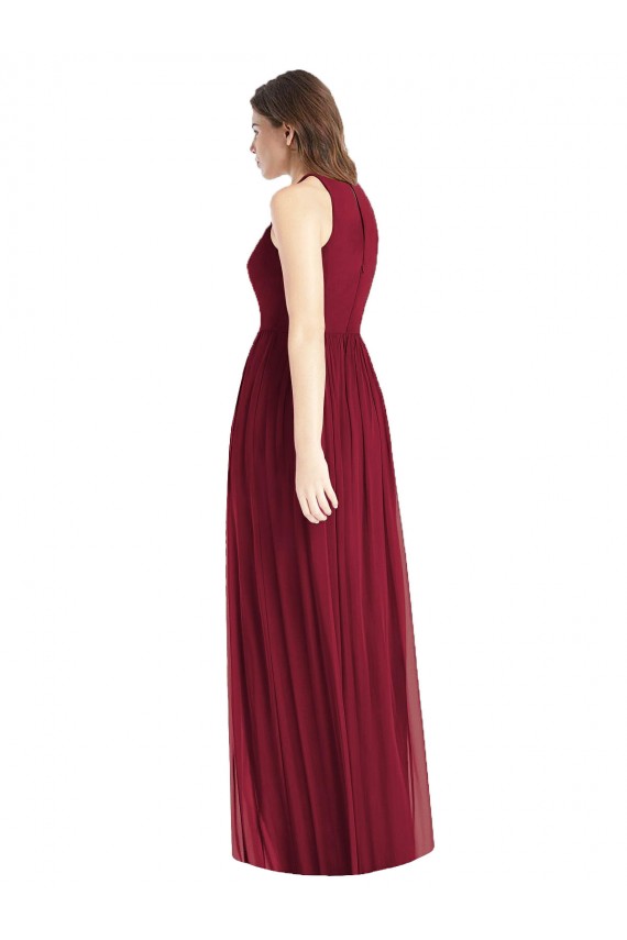 Lilac A-Line Halter Neck Long Bridesmaid Dress Hobart