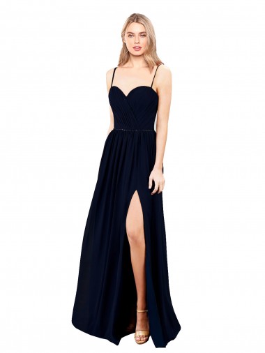 Dark Navy A-Line Sweetheart Long Formal Evening Gown / Bridesmaid Dress Hobart