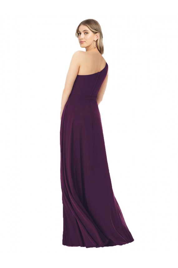 Grape A-Line One Shoulder Long Formal Dress / Bridesmaid Dress Hobart