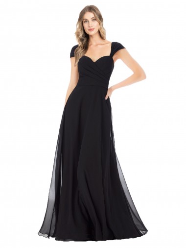 Black A-Line Sweetheart Long Bridesmaid Dress Hobart