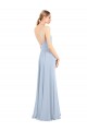 Low Back Light Sky Blue A-Line Square Neck Long Bridesmaid Dress Hobart