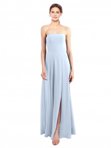 Light Sky Blue A-Line Strapless Long Bridesmaid Dress Hobart