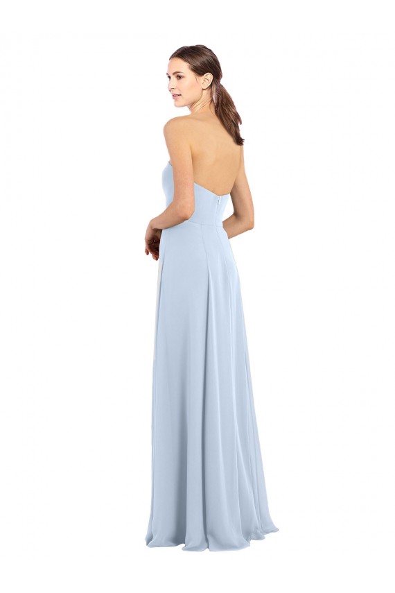 Light Sky Blue A-Line Strapless Long Bridesmaid Dress Hobart