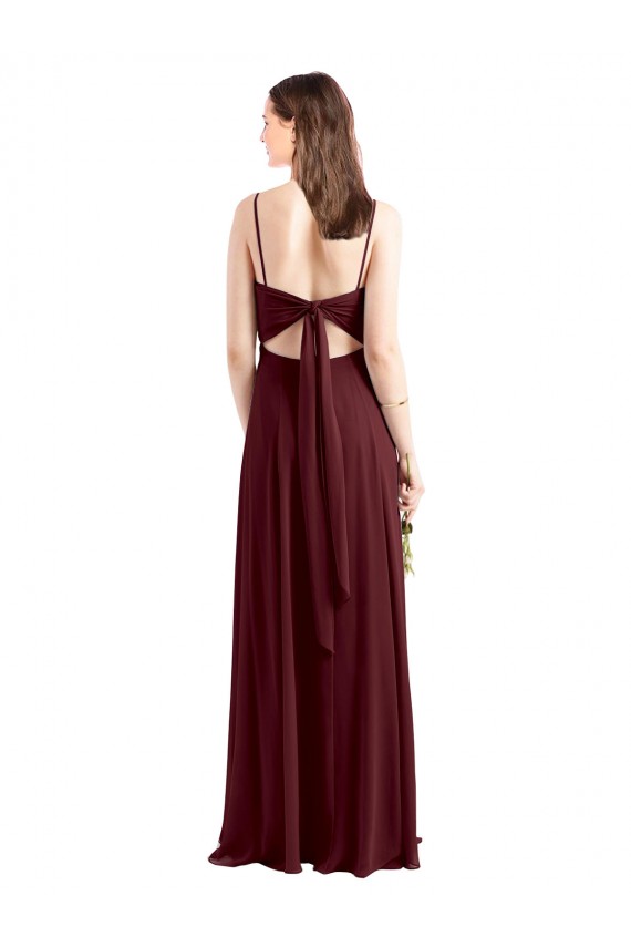 Burgundy Gold A-Line Scoop Neck Long Bridesmaid Dress / Evening Dress Hobart