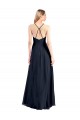 Open Back Dark Navy A-Line V-Neck Long Prom Dress / Bridesmaid Dress Hobart