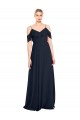 V-Back Dark Navy A-Line V-Neck Long Bridesmaid Dress Hobart