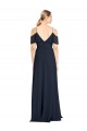V-Back Dark Navy A-Line V-Neck Long Bridesmaid Dress Hobart