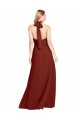 Open Back Burgundy A-Line High Neck Long Prom Dress / Bridesmaid Dress Hobart