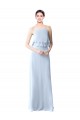 Light Sky Blue A-Line Halter Neck Long Bridesmaid Dresses Hobart