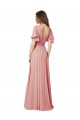 V-Back Bliss Pink A-Line V-Neck Long Bridesmaid Dress Hobart