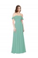 Open Back Jade A-Line Off the Shoulder Long Bridesmaid Dress Hobart