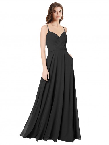 Open Back Black A-Line Sweetheart Long Formal Dress / Bridesmaid Dress Hobart