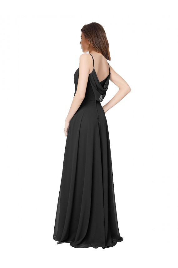 Open Back Black A-Line Sweetheart Long Formal Dress / Bridesmaid Dress Hobart