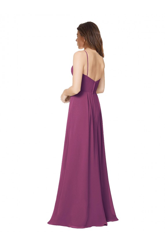 Open Back Wild Berry A-Line Strapless Long Bridesmaid Dress Hobart