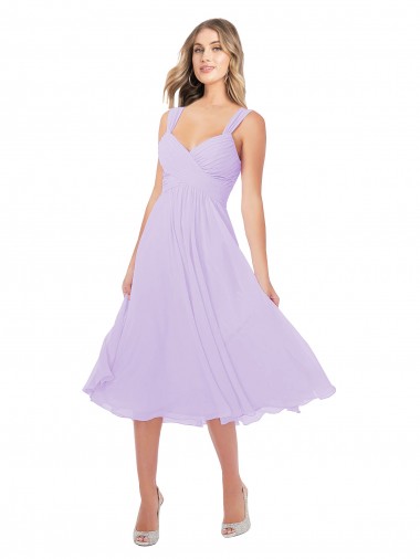 Lilac A-Line Sweetheart Midi Length High Low Bridesmaid Dress Hobart