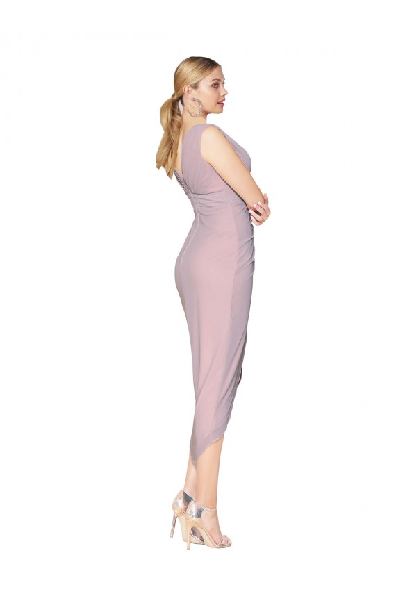 V-Back Primrose Mermaid High Neck Cocktail Length High Low Evening Gown / Prom Dress / Bridesmaid Dress Hobart
