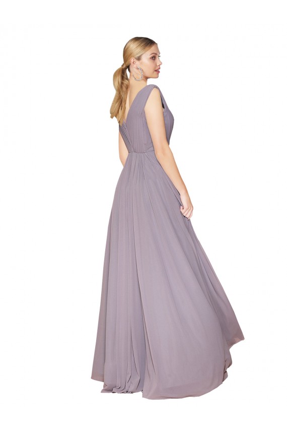 V-Back Dusty Rose A-Line High Neck Long Formal Evening Gown / Prom Dress / Bridesmaid Dress Hobart