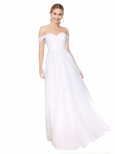 White A-Line High Neck Long Formal Evening Gown / Prom Dress / Bridesmaid Dress Hobart