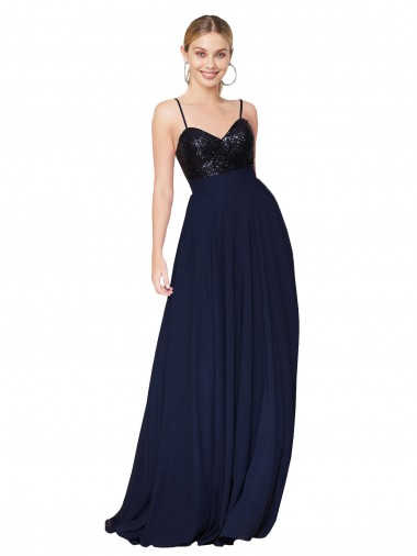 Dark Navy A-Line High Neck Long Semi Formal Evening Dress / Prom Dress / Bridesmaid Dress Hobart