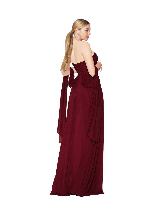 Burgundy A-Line Strapless Long Formal Evening Gown / Prom Dress / Bridesmaid Dress Hobart