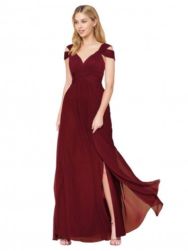 Burgundy A-Line High Neck Sleeveless Long Formal Evening Gown / Prom Dress / Bridesmaid Dress Hobart