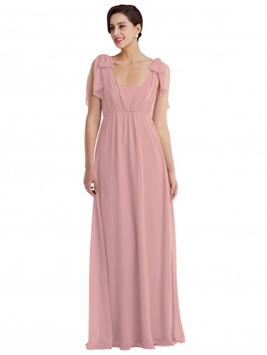 Dusty Pink A-Line Halter Neck Long Semi Formal Evening Dress / Bridesmaid Dress Hobart