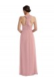 Dusty Pink A-Line Halter Neck Long Semi Formal Evening Dress / Bridesmaid Dress Hobart