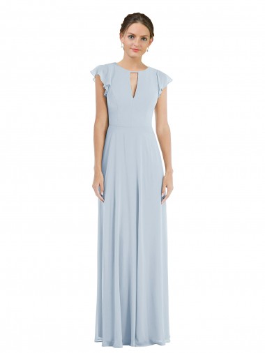 V-Back Sea Glass A-Line Bateau Neck Long Formal Evening Gown / Bridesmaid Dress Hobart