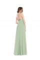 Open Back Sage A-Line Scoop Neck Long Semi Formal Evening Dress / Bridesmaid Dress Hobart