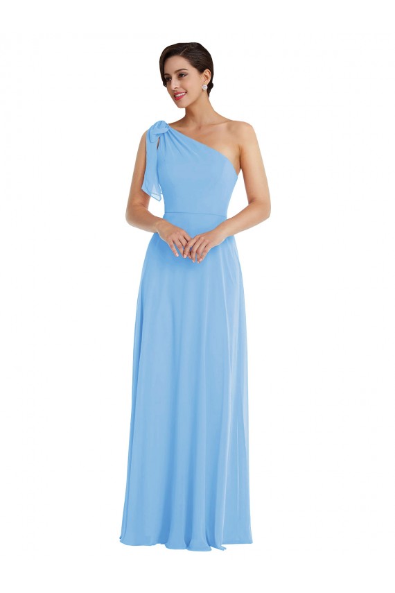 Periwinkle Trumpet One Shoulder Long Semi Formal Evening Dress / Bridesmaid Dress Hobart