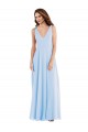 Light Sky Blue A-Line V-Neck Long Semi Formal Evening Dress / Bridesmaid Dress Hobart