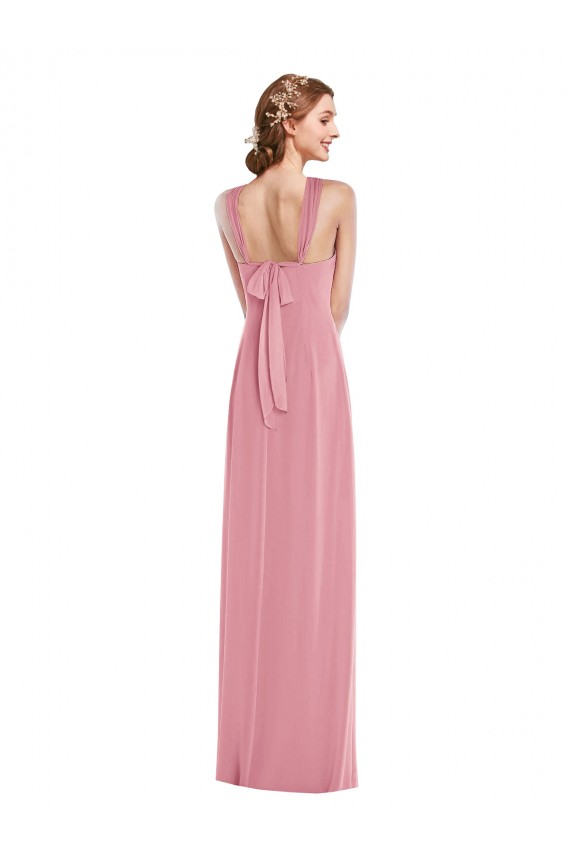 Open Back Skin Pink A-Line Halter Neck Long Semi Formal Evening Dress / Bridesmaid Dress Hobart