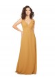 Keyhole Back Saffron A-Line V-Neck Long Bridesmaid Dress Hobart