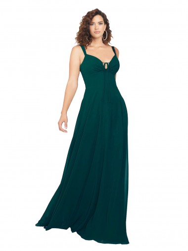 Low Back Hunter A-Line Sweetheart Long Bridesmaid Dress Hobart