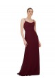 Keyhole Back Burgundy Gold A-Line Scoop Neck Long Bridesmaid Dress Hobart