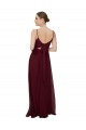 Keyhole Back Burgundy Gold A-Line Scoop Neck Long Bridesmaid Dress Hobart