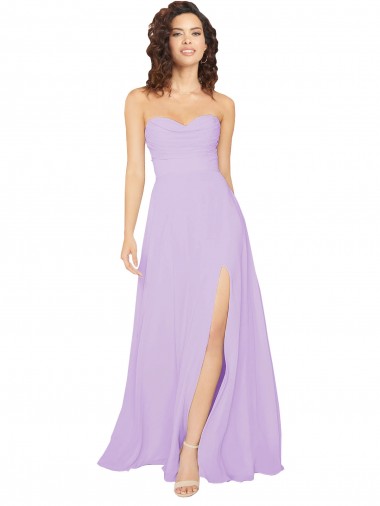 Low Back Lilac A-Line Strapless Long Bridesmaid Dress / Evening Dress Hobart