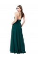 Open Back Hunter Green A-Line V-Neck Long Wedding Party Dress Hobart