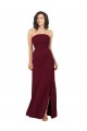 Burgundy Sheath Strapless Long Bridesmaid Dress Hobart