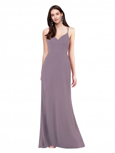 Open Back Dark Lavender Column Sweetheart Long Formal Evening Gown / Bridesmaid Dress Hobart
