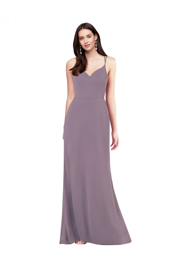 Open Back Dark Lavender Column Sweetheart Long Formal Evening Gown / Bridesmaid Dress Hobart