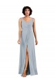 Low Back Sea Glass Column V-Neck Long Bridesmaid Dress Hobart