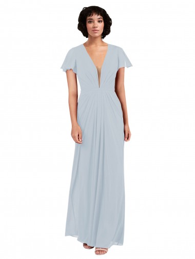 Sea Glass A-Line V-Neck Long Bridesmaid Dress / Formal Dress Hobart