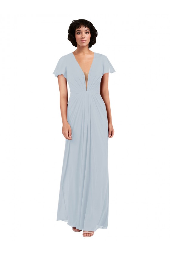 Sea Glass A-Line V-Neck Long Bridesmaid Dress / Formal Dress Hobart